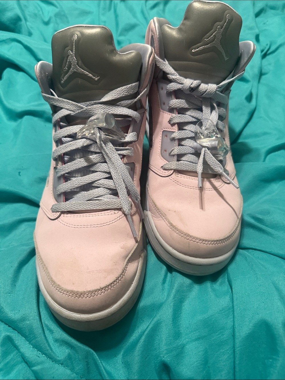 Jordan Women's Light Pink and Gray High-Top Sneakers comes with original box